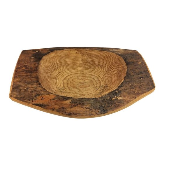 Rustic Wooden Bowl Rough Cut 12"x9"x2.5" Diy/Craft Project Or Decor Piece - Picture 1 of 9